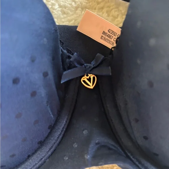Victoria’s Secret Dream Angle Lightly Lined Demi Bra size 32DDD Navy Blue NWT - Picture 2 of 8